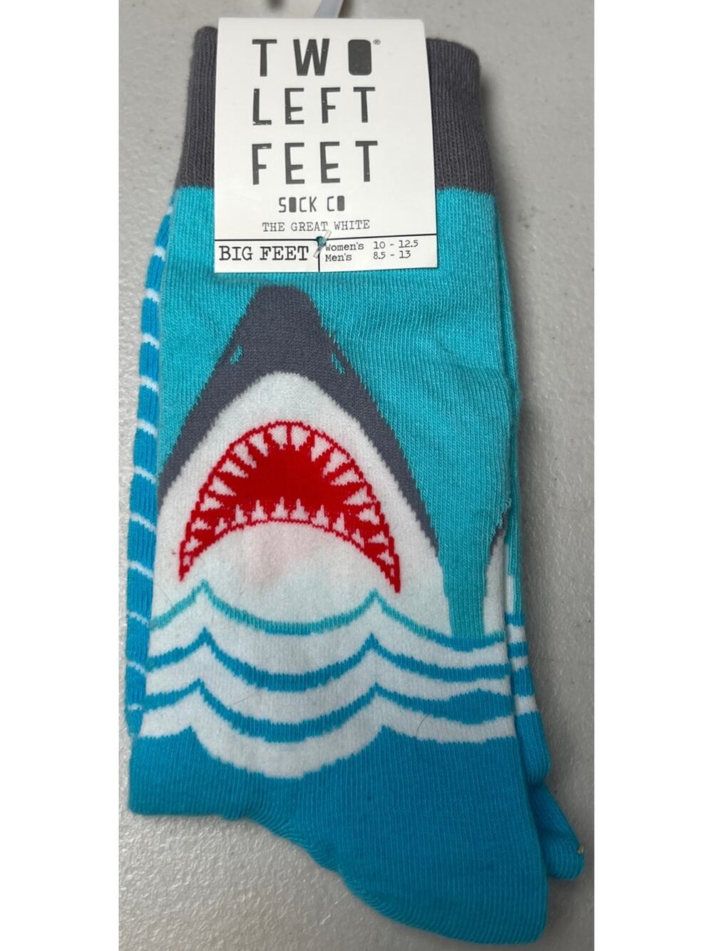 Two Left Feet Great White Shark 8.5-13 Unisex NWT